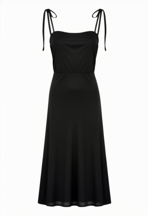 Tie-Shoulder Open-Back Ruched Midi Dress